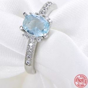 New!! 925 Sterling Silver Aquamarine Ring For Women